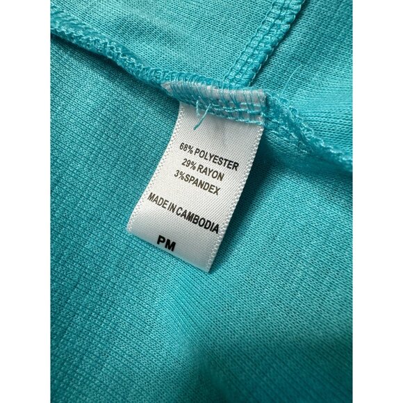 Muk Luks Three Piece Lounge Wear Set Size PM Aqua Stretch Pocket Shirt Pants Car - Picture 8 of 13